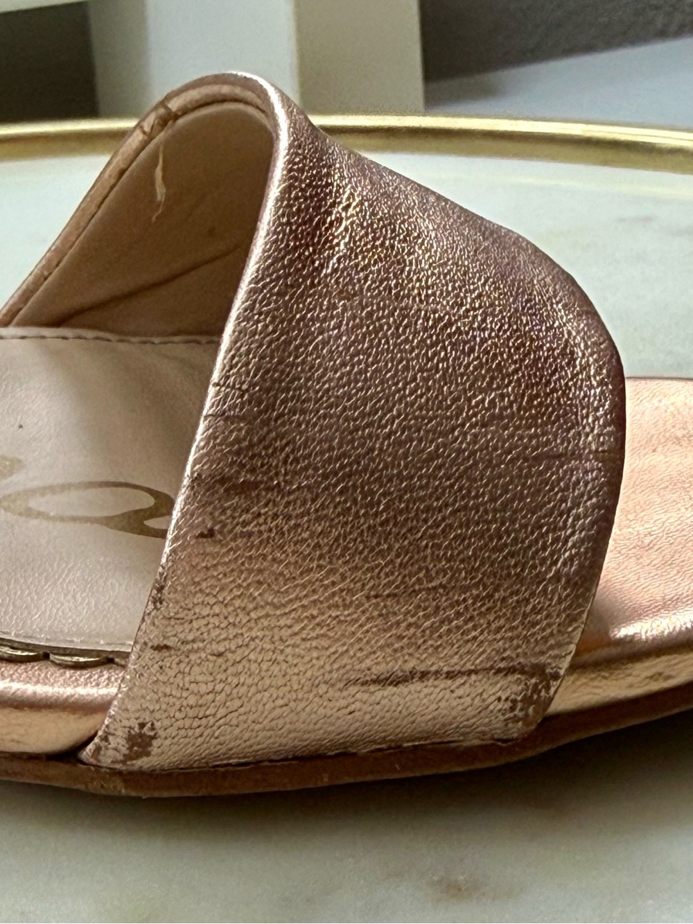 Sam Edelman Women's Yaro Rose Gold Leather Ankle-Strap Block Heel Sandals - Picture 11 of 16